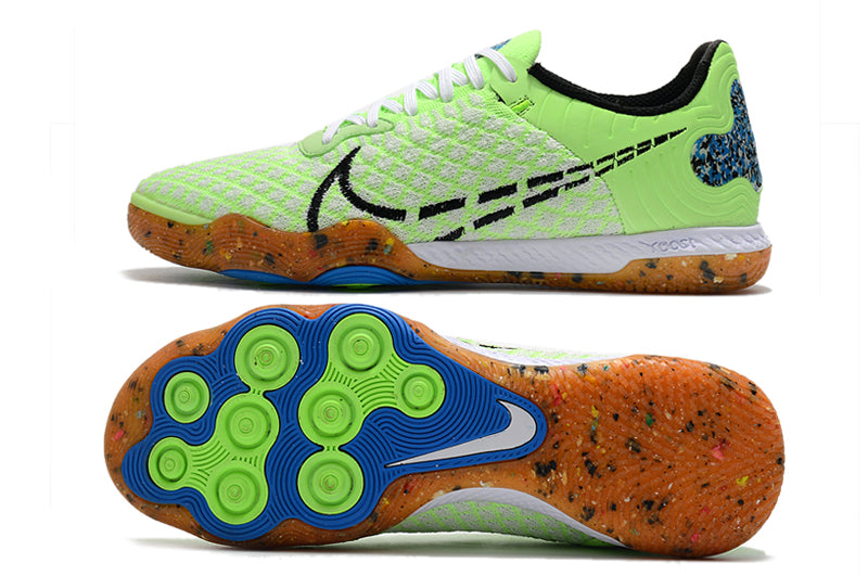 Chuteira Futsal Nike React Gato - Verde+Azul