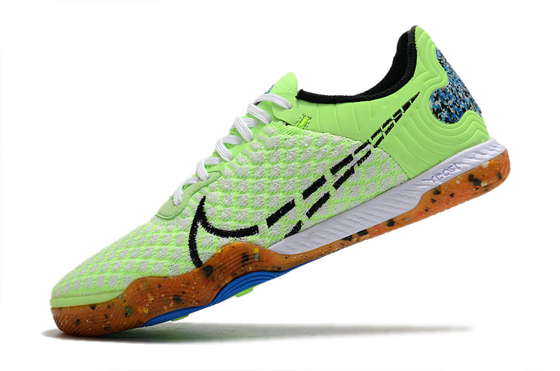 Chuteira Futsal Nike React Gato - Verde+Azul