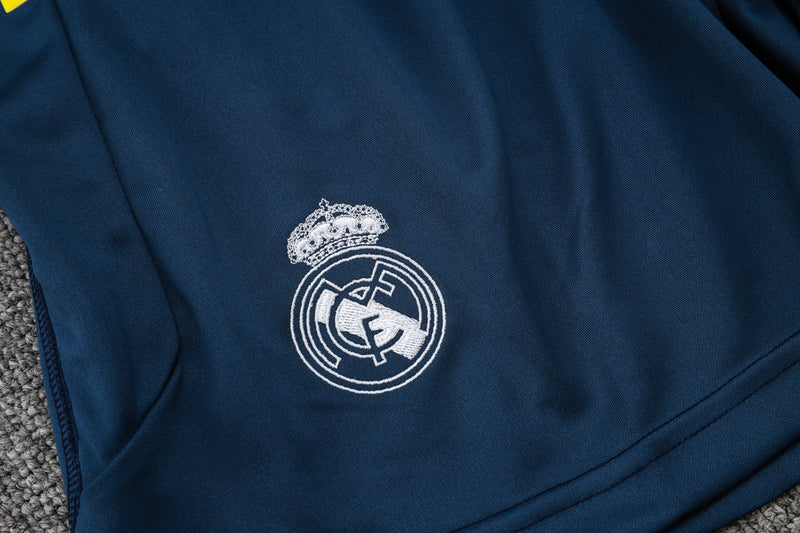 Conjunto Regata e Calção Real Madrid Treino 2023/24 - Branco e Azul