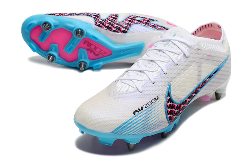 Chuteira Campo Nike Mercurial Zoom Vapor 15 Elite FG - Branco+Azul