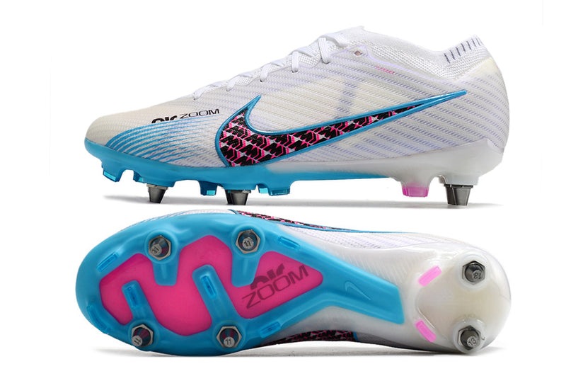 Chuteira Campo Nike Mercurial Zoom Vapor 15 Elite FG - Branco+Azul