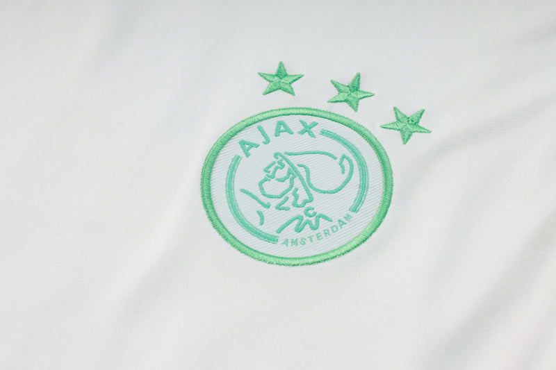 Conjunto camiseta de tirantes y pantalón corto de entrenamiento Ajax 2023/24 blanco y azul