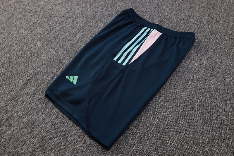 Conjunto camiseta de tirantes y pantalón corto de entrenamiento Ajax 2023/24 blanco y azul