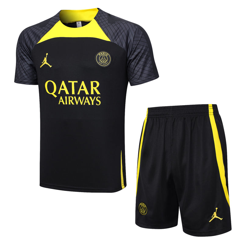 Conjunto Camisa e Calção PSG Treino 2023/24 - Preto