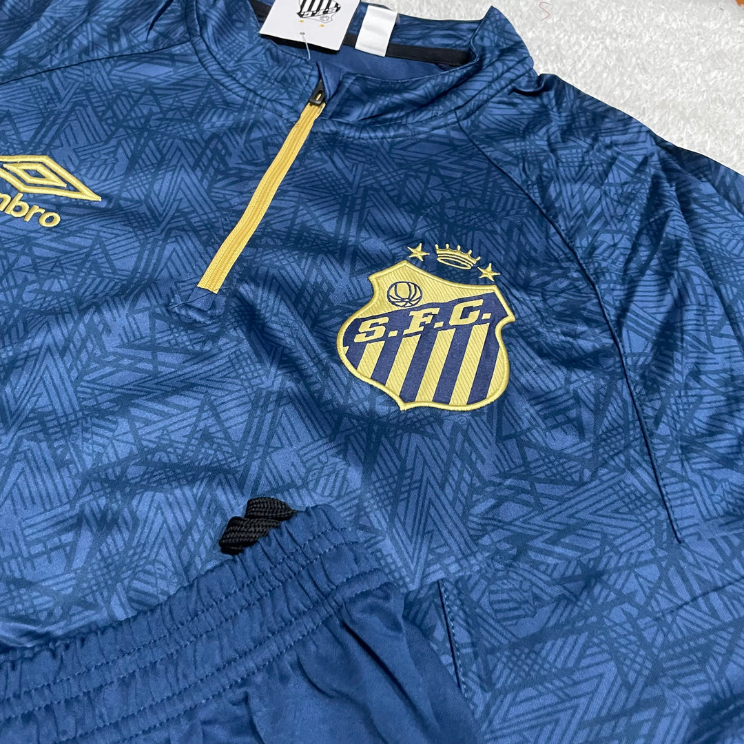 Conjunto de Frio Jaqueta Treino Santos - Azul