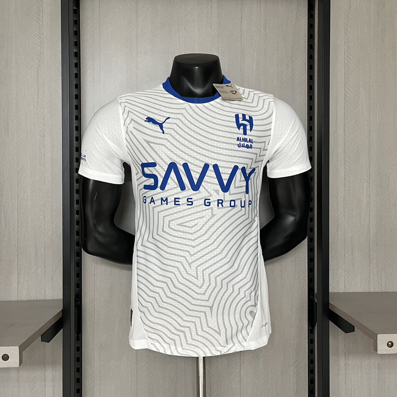 camisa-camiseta-blusa-do-al-hilal-nova-lançamento-puma-da-temporada-2024/25-24/25-ii-2-segunda-reserva-away-visitante-branca-savvy-neymar-jr-masculina-versão-modelo-jogador-player-tailandesa-réplica-pro-mantos-arabia-saudita-menino-ney