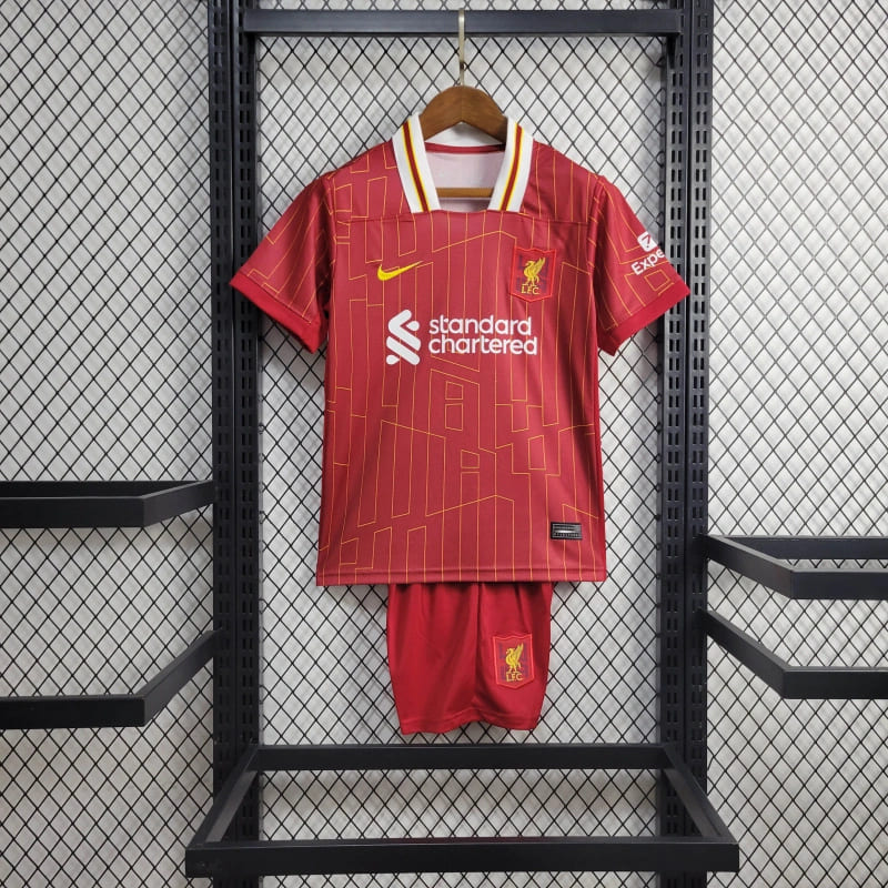 camisa-camiseta-blusa-do-liverpool-nova-lançamento-nike-da-temporada-2024/25-24/25-i-1-titular-principal-primeira-home-vermelha-conjunto-kit-infantil-para-crianças-com-calção-tailandesa-réplica-pro-mantos