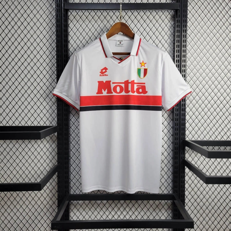 camisa-camiseta-blusa-do-milan-retrô-antiga-lotto-da-temporada-1992/93-92/93-masculina-tailandesa-patrocinio-motta-com-gola-polo-branca-ii-2-segunda-reserva-away-marco-van-basten-ruud-gullit-frank-rijkaard-massaro-réplica-pro-mantos