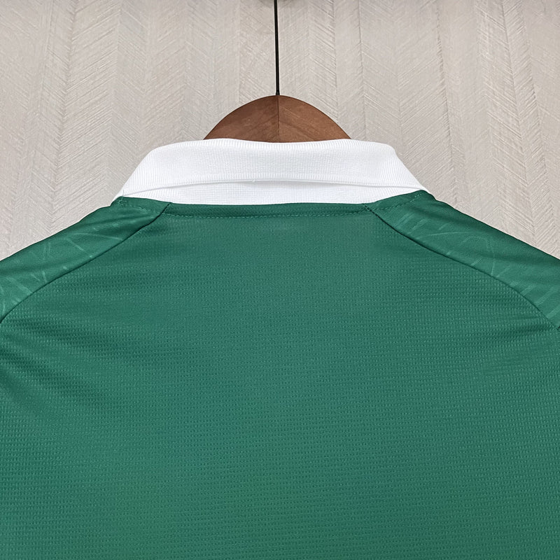 camisa-camiseta-blusa-do-palmeiras-porco-nova-lançamento-da-temporada-2024/25-24/25-feminina-baby-look-verde-de-com-gola-polo-i-1-titular-principal-primeira-home-casa-dudu-rony-raphael-veiga-endrick-versão-modelo-torcedor-pro-mantos-tailandesa