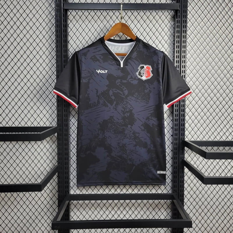 camisa-camiseta-blusa-do-santinha-santa-cruz-nova-lançamento-da-temporada-2024/25-24/25-volt-de-goleiro-preta-cordel-cobras-coral-masculina-versão-modelo-torcedor-tailandesa-réplica-pro-mantos