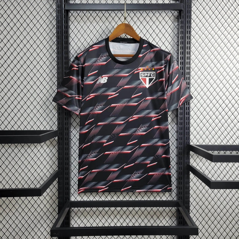 camisa-camiseta-blusa-do-são-paulo-fc-new-balance-nova-lançamento-da-temporada-2024/25-24/25-masculina-tailandesa-aquecimento-pré-jogo-preta-cinza-versão-modelo-torcedor-réplica-pro-mantos