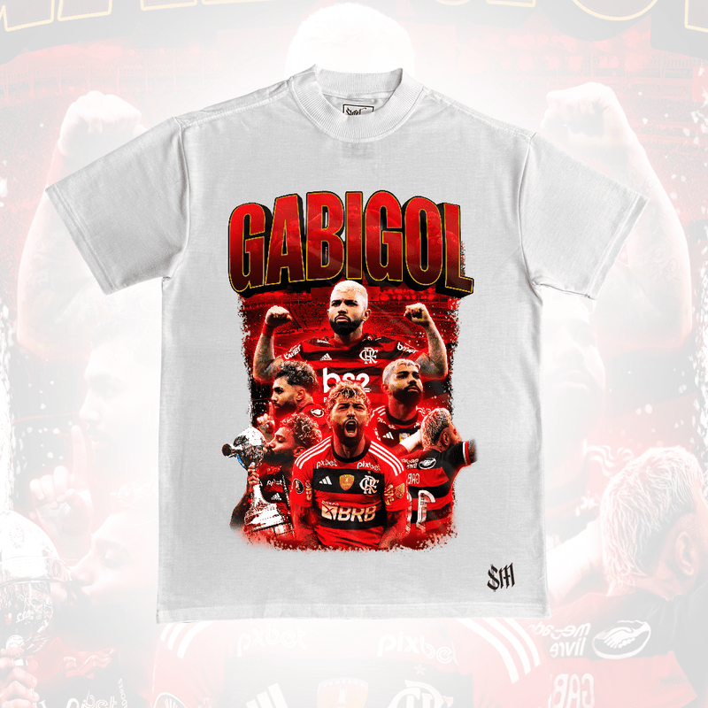 Camiseta Legends Gabigol + Regalo y Caja Regalo - Negro, Blanco y Beige