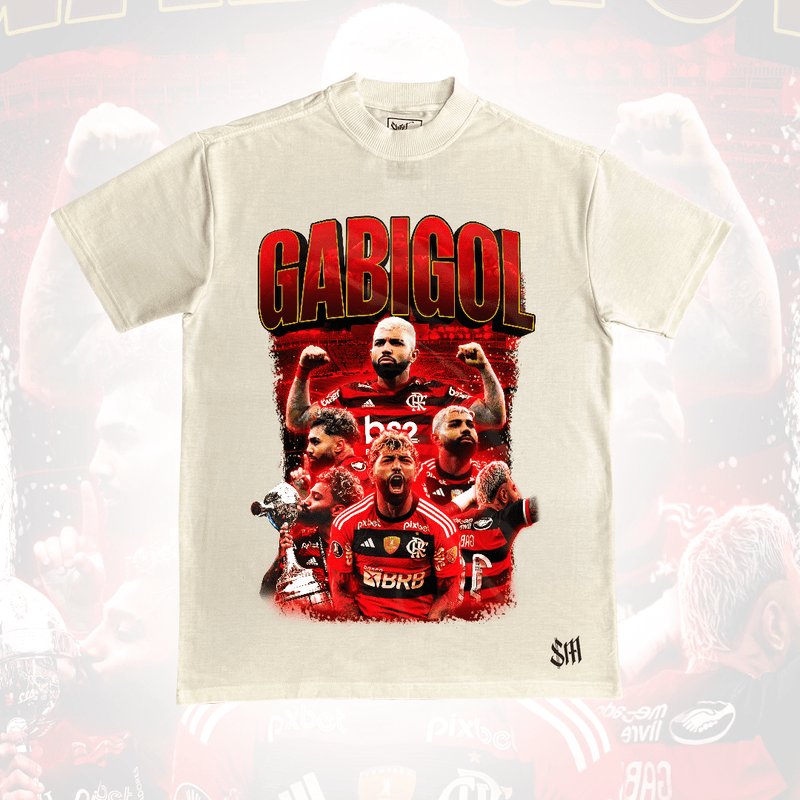 Camiseta Legends Gabigol + Regalo y Caja Regalo - Negro, Blanco y Beige