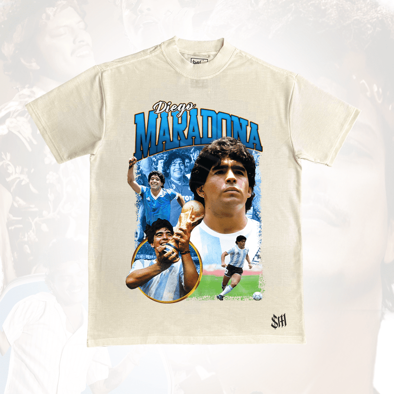 Camisa Legends Maradona + Caixa Presente e Brinde - Preta, Branca e Bege