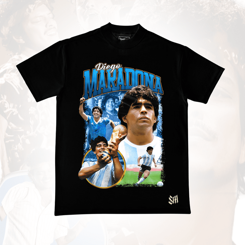 Camisa Legends Maradona + Caixa Presente e Brinde - Preta, Branca e Bege