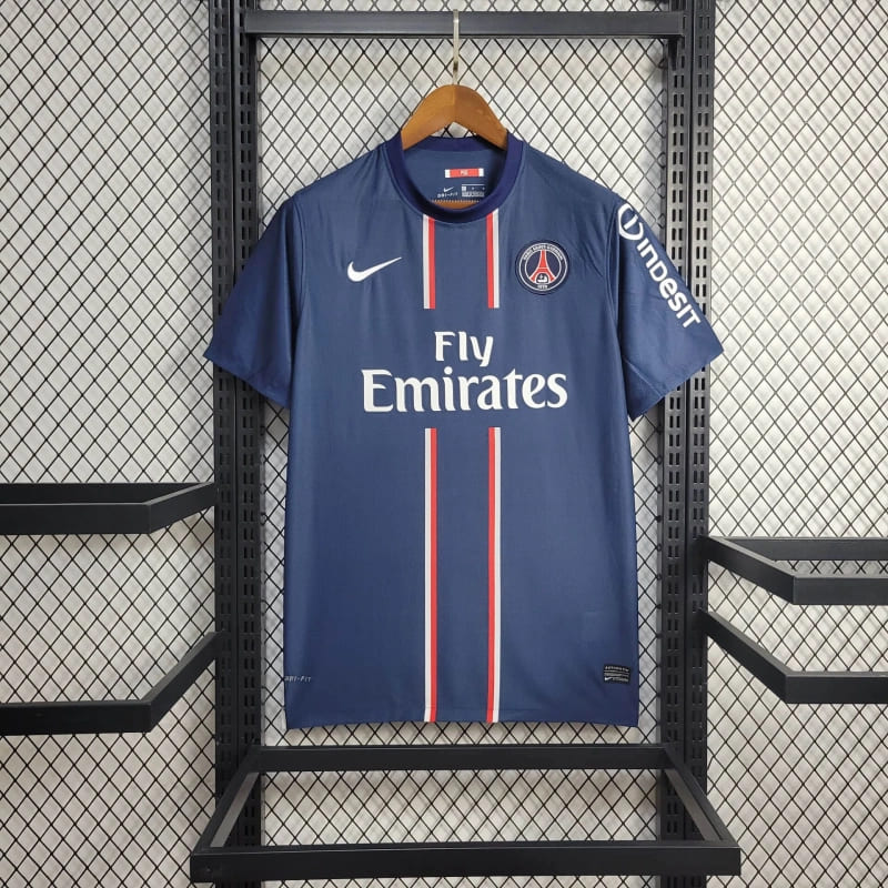 camisa-camiseta-blusa-retrô-antiga-psg-da-temporada-2012/13-12/13-nike-azul-patrocinio-fly-emirates-masculina-tailandesa-i-1-titular-principal-ibrahimovic-lucas-moura-nenê-pastore-lavezzi-david-beckham-thiago-silva-motta