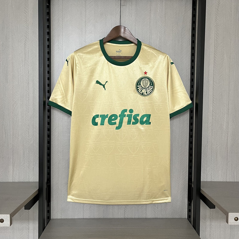 camisa-camiseta-do-palmeiras-nova-lançamento-puma-da-temporada-2024/25-24/25-aniversário-110-anos-nasceste-família-iii-3-terceira-amarela-dourada-masculina-versão-torcedor-tailandesa-réplica-pro-mantos-estevão-richard-rios-veiga