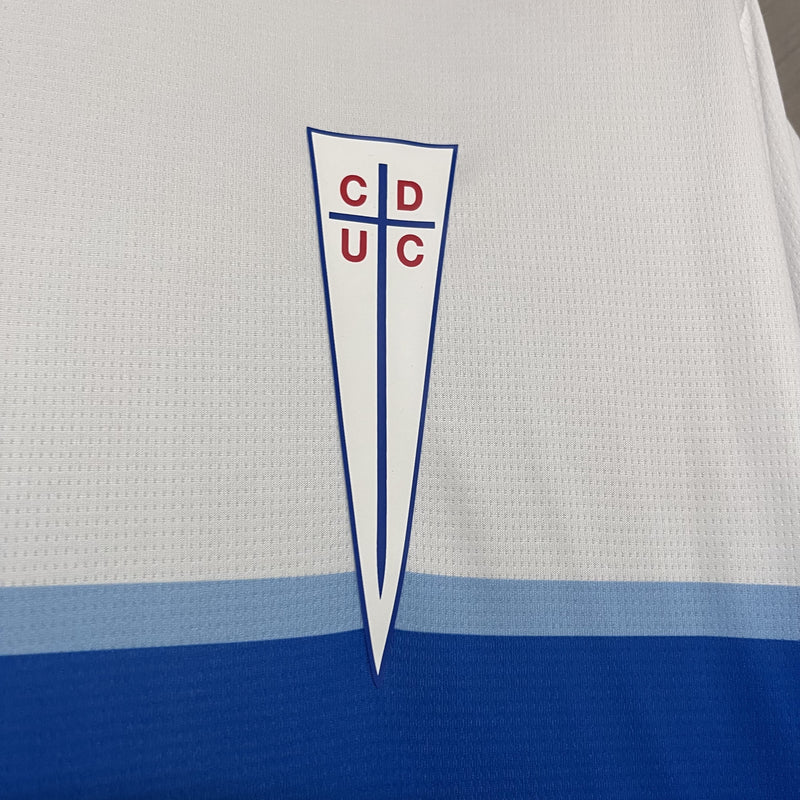 comprar-camisa-camiseta-blusa-da-universidad-católica-do-chile-nova-lançamento-da-temporada-2024/25-24/25-i-1-titular-principal-primeira-home-branca-e-com-azul-bice-puma-ucdc-cruz-masculina-versão-modelo-torcedor-tailandesa-réplica