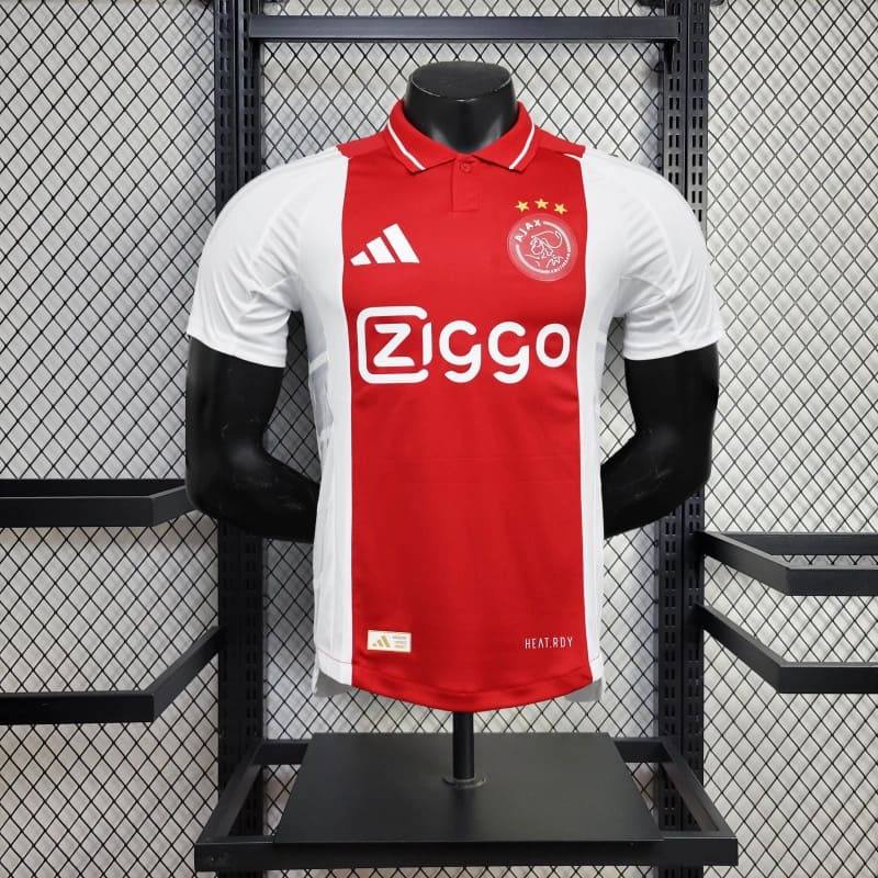 comprar-camisa-camiseta-blusa-do-ajax-nova-lançamento-adidas-da-temporada-2024/25-24/25-i-1-titular-principal-primeira-home-vermelha-e-branco-de-gola-polo-ziggo-masculina-versão-modelo-jogador-player-tailandesa-réplica-pro-mantos