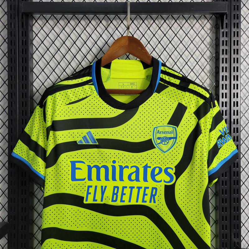 comprar-camisa-camiseta-blusa-do-arsenal-nova-lançamento-da-temporada-2023/24-23/24-verde-com-ondas-ii-2-segunda-reserva-away-masculina-versão-modelo-torcedor-tailandesa-réplica