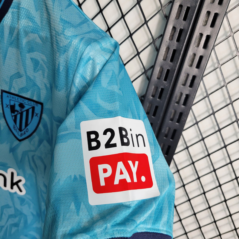 comprar-camisa-camiseta-blusa-do-athletic-bilbao-nova-lançamento-da-temporada-2023/24-23/24-ii-2-segunda-reserva-away-azul-masculina-versão-modelo-torcedor-tailandesa