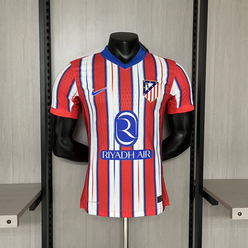 comprar-camisa-camiseta-blusa-do-atletico-de-madrid-nova-lançamento-nike-da-temporada-2024/25-24/25-i-1-titular-principal-primeira-home-listrada-vermelha-e-branco-masculina-versão-modelo-jogador-player-tailandesa-réplica-pro-mantos-julian-alvarez