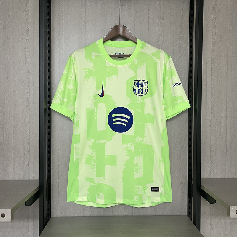 comprar-camisa-camiseta-blusa-do-barcelona-nova-lançamento-nike-da-temporada-2024/25-24/25-iii-3-terceira-third-verde-spotify-masculina-versão-modelo-torcedor-tailandesa-réplica-pro-mantos-raphinha-lamine-yamal-lewa