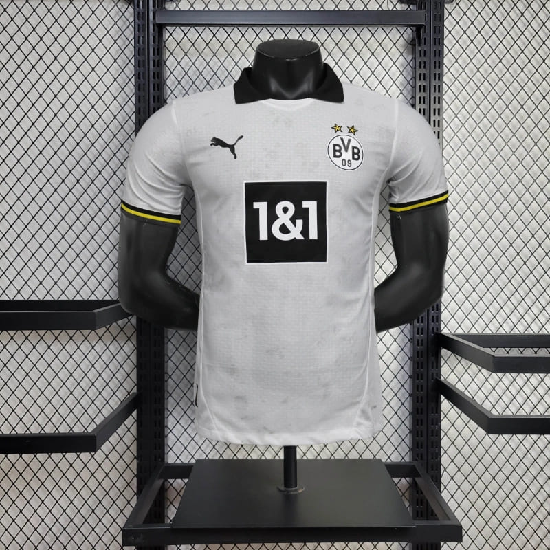 comprar-camisa-camiseta-blusa-do-borussia-dortmund-bvb-nova-lançamento-puma-da-temporada-2024/25-24/25-iii-3-terceira-third-branca-e-com-gola-polo-1&1-masculina-versão-modelo-jogador-player-tailandesa-réplica-pro-mantos