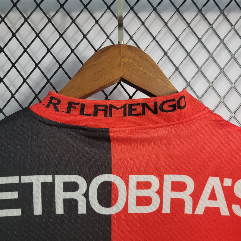 comprar-camisa-camiseta-blusa-do-flamengo-retrô-antiga-da-temporada-1994/95-94/95-iii-3-terceira-rubro-negra-vermelha-e-preta-masculina-lubrax-aniversário-de-100-anos-tailandesa-réplica-de-time-de-futebol