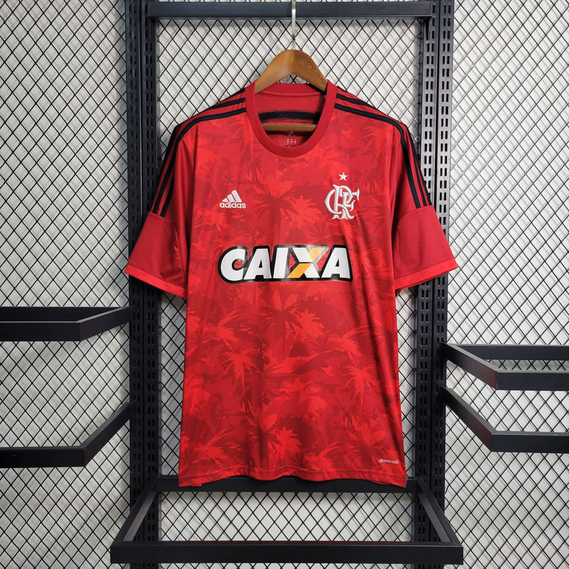 comprar-camisa-camiseta-blusa-do-flamengo-retrô-antiga-da-temporada-201415-1415-iii-3-terceira-vermelha-masculina-caixa-plantas-árvores-coqueiros-tailandesa-réplica-de-time-de-futebol