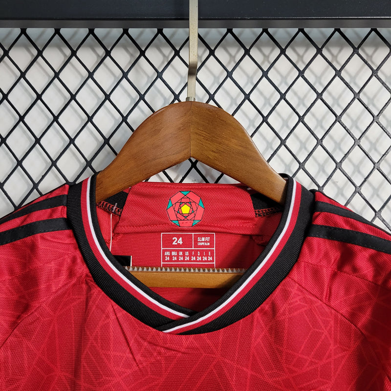 comprar-camisa-camiseta-blusa-do-manchester-united-nova-lançamento-da-temporada-2023/24-23/24-vermelha-i-1-titular-principal-primeira-conjunto-infantil-para-crianças-com-calção-short-tailandesa-réplica-de-time-de-futebol