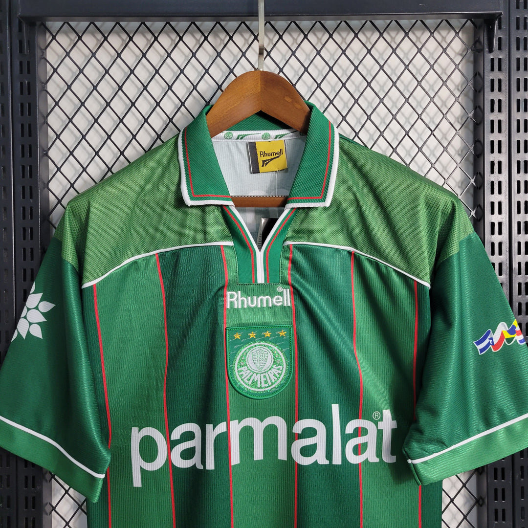 comprar-camisa-camiseta-blusa-do-palmeiras-retro-antiga-da-temporada-1999-2000-verde-1-i-titular-principal-parmalat-campeão-título-da-libertadores-paulo-nunes-zinho-evair-tailandesa-réplica