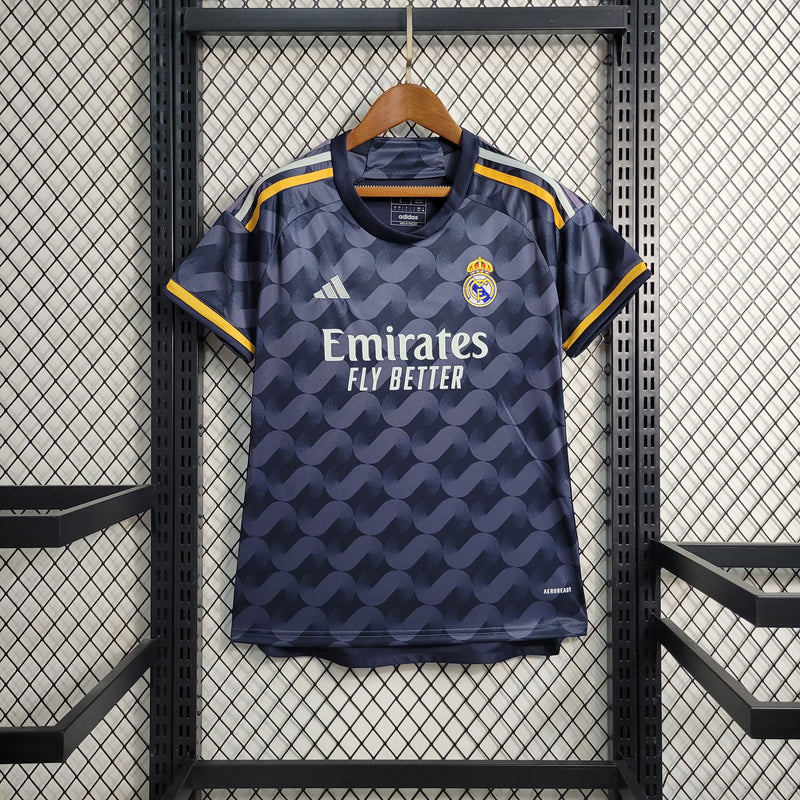 comprar-camisa-camiseta-blusa-do-real-madrid-ii-2-feminina-baby-look-reserva-away-segunda-preta-cinza-da-temporada-2023/24-23/24-nova-lançamento-vinicius-junior-jr-modric-bellingham-rodrygo-arda-guler-tailandesa