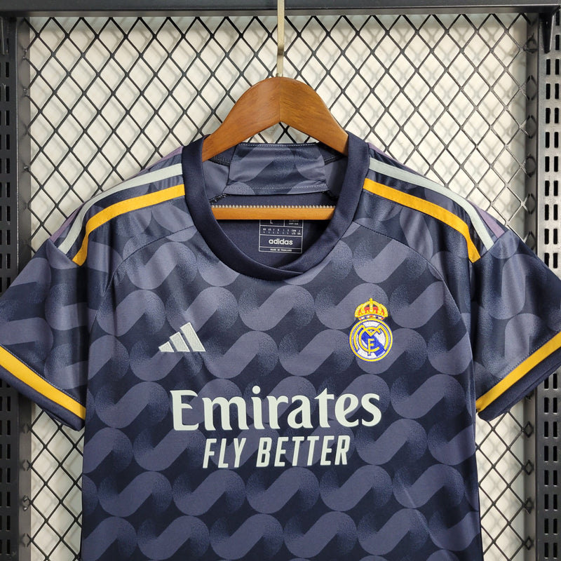 comprar-camisa-camiseta-blusa-do-real-madrid-ii-2-feminina-baby-look-reserva-away-segunda-preta-cinza-da-temporada-2023/24-23/24-nova-lançamento-vinicius-junior-jr-modric-bellingham-rodrygo-arda-guler-tailandesa