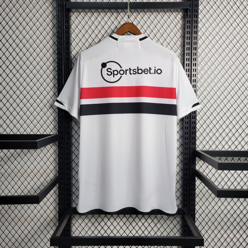 comprar-camisa-camiseta-blusa-do-são-paulo-fc-1-i-titular-principal-branca-nova-lançamento-da-temporada-2023-24-masculina-versão-modelo-torcedor-de-time-de-futebol-tailandesa-réplica