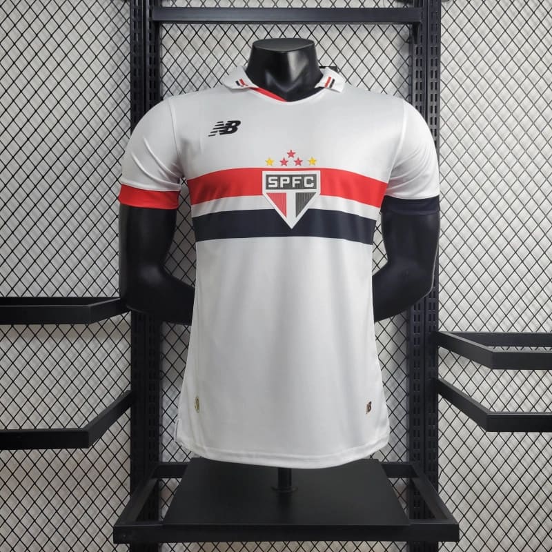 comprar-camisa-camiseta-blusa-do-são-paulo-spfc-new-balance-nova-lançamento-da-temporada-2024/25-24/25-masculina-versão-modelo-torcedor-branca-de-com-gola-polo-1-i-titular-principal-primeira-home-lucas-moura-luciano-calleri-pro-mantos