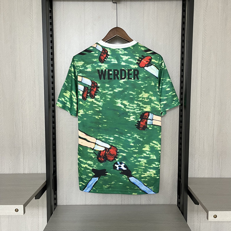 comprar-camisa-camiseta-blusa-do-werder-bremen-nova-lançamento-da-temporada-2023/24-23/24-de-aquecimento-pré-jogo-aniversário-125-anos-verde-inclusão-masculina-versão-modelo-torcedor-tailandesa-réplica