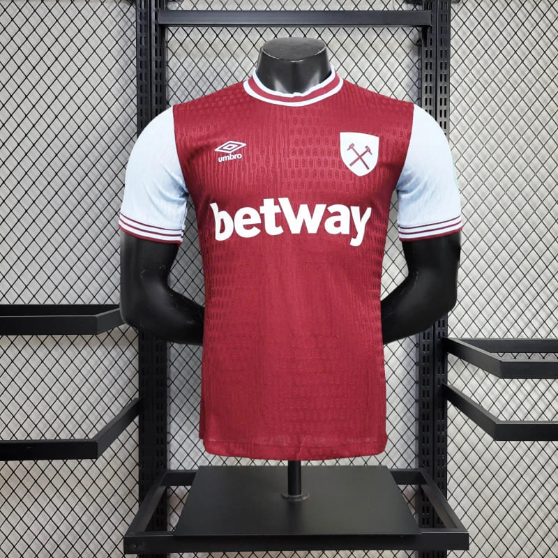 comprar-camisa-camiseta-blusa-do-west-ham-nova-lançamento-umbro-da-temporada-2024/25-24/25-i-1-titular-principal-primeira-home-vinho-grená-betway-masculina-versão-modelo-jogador-player-tailandesa-réplica-pro-mantos