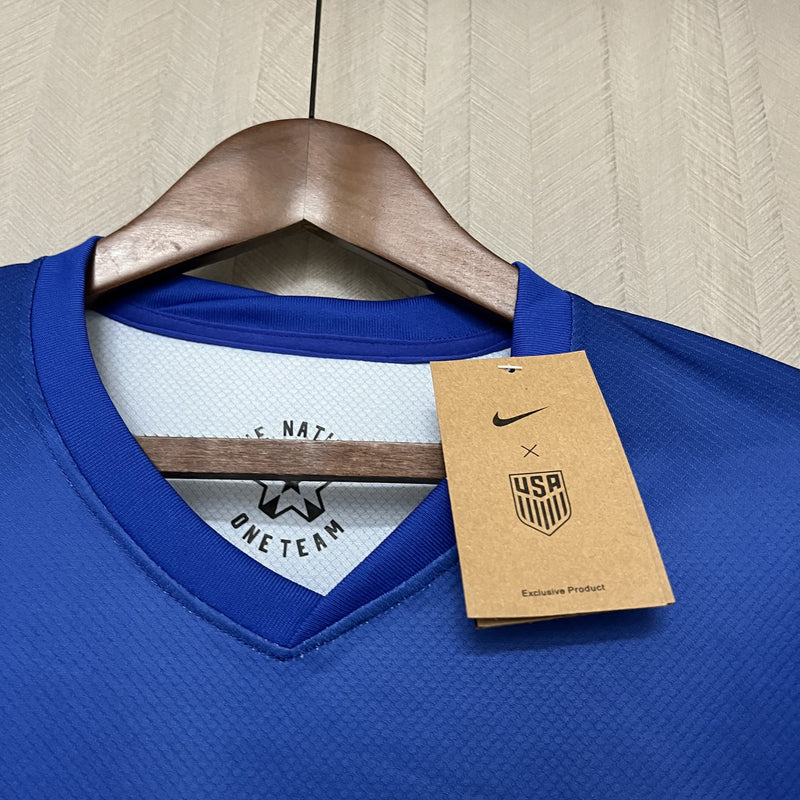 comprar-camisa-camiseta-dos-estados-unidos-usa-nova-lançamento-da-temporada-2024/25-24/25-copa-américa-ii-2-segunda-reserva-away-azul-vermelha-e-branca-nike-pulisic-masculina-jersey-united-states-versão-modelo-torcedor-tailandesa-réplica