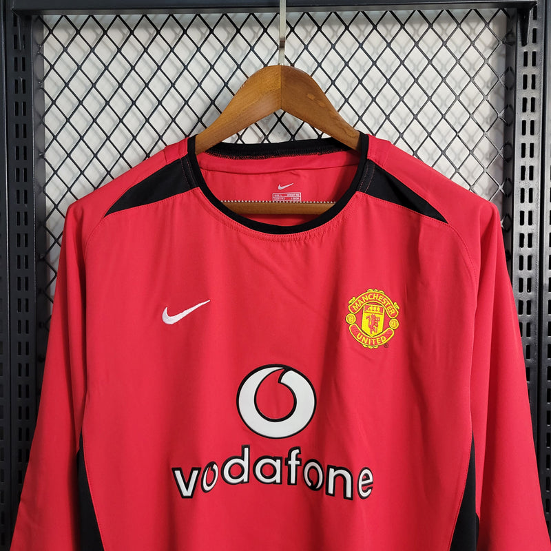 Camiseta retro de manga larga Manchester United Local 2002/03 - Hombre