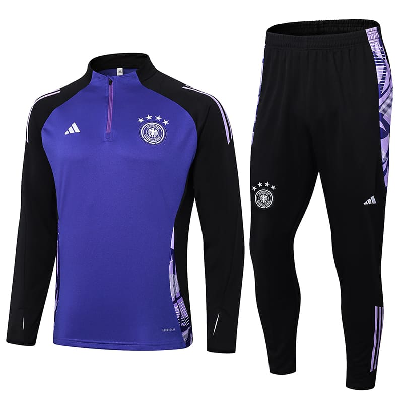 conjunto-agasalho-jaqueta-casaco-de-para-frio-com-calça-alemanha-da-temporada-2024/25-24/25-eurocopa-2024-roxa-com-preto-adidas-treino-treinamento