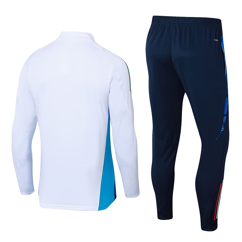 Conjunto de Frio Jaqueta Treino Itália 2024/25 - Branco e Azul