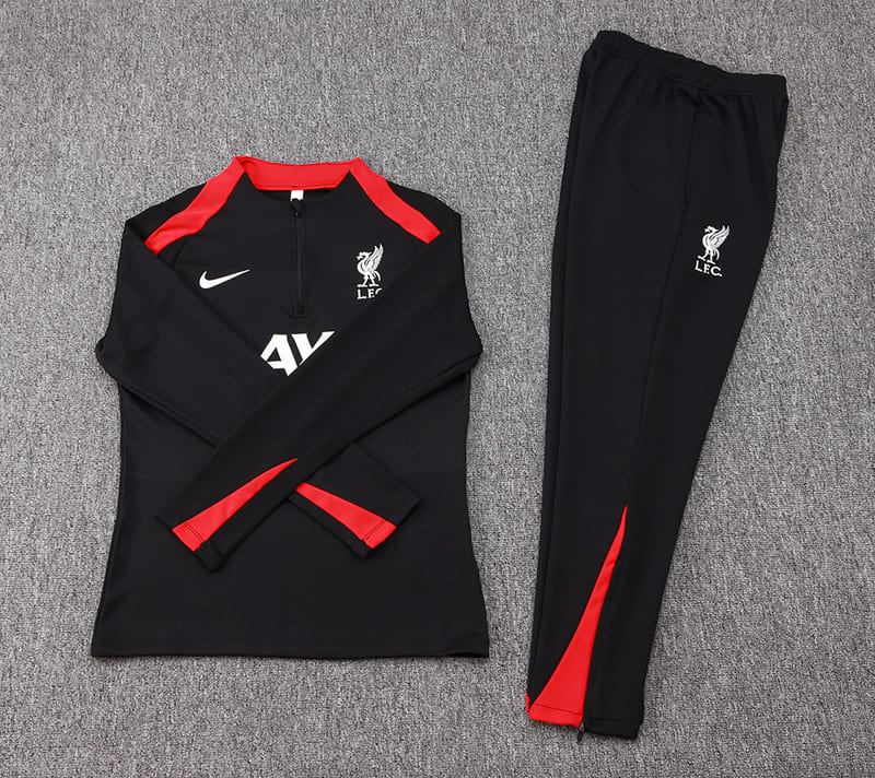 Conjunto de Frio Jaqueta Treino Liverpool 2024/25 - Preto