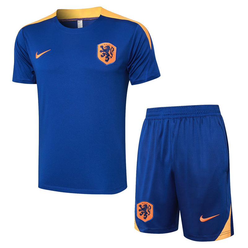 conjunto-kit-de-cria-camisa-blusa-camiseta-e-calção-short-bermuda-de-treino-treinamento-da-holanda-da-temporada-2024/25-24/25-nike-masculino-azul-tailandesa-réplica-pro-mantos