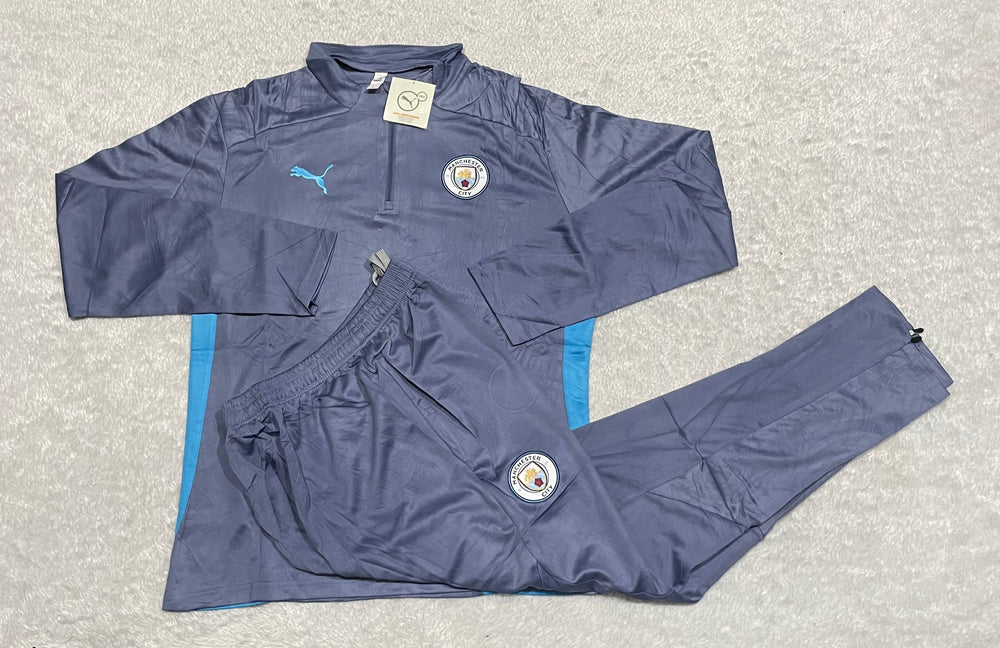Conjunto de Frio Jaqueta Treino Manchester City - Azul