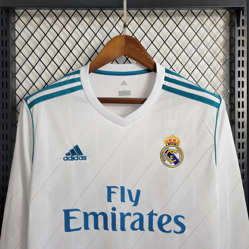 Camiseta retro de manga larga Real Madrid Primera 2017/18 - Hombre